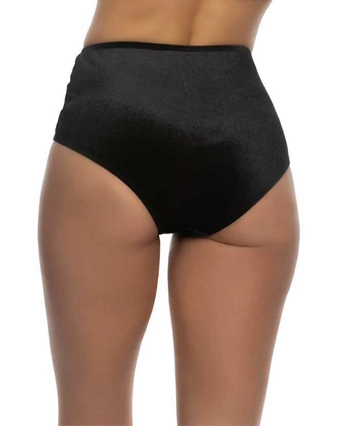 6628 - 1pc High Waist Cheeky Velvet Shorts - Image 2
